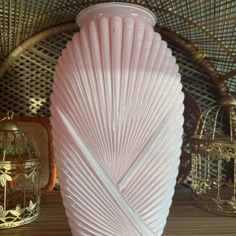 Vintage Anchor Hocking Art Deco 13” Ribbed Vase